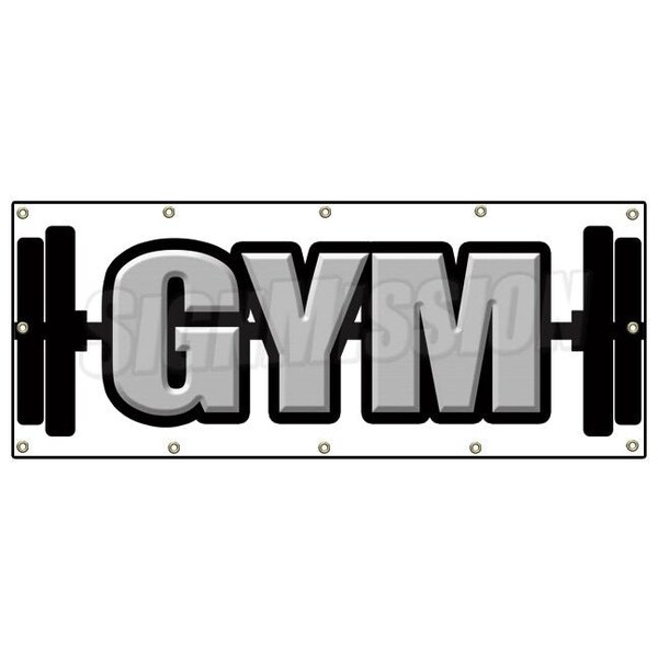 Signmission GYM BANNER SIGN gymnasium workout health club exercise weights B-120 Gym - main